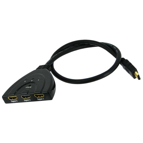 Switch 3 In HDMI Θηλυκό -> 1 Out HDMI Αρσενικό Pigtail