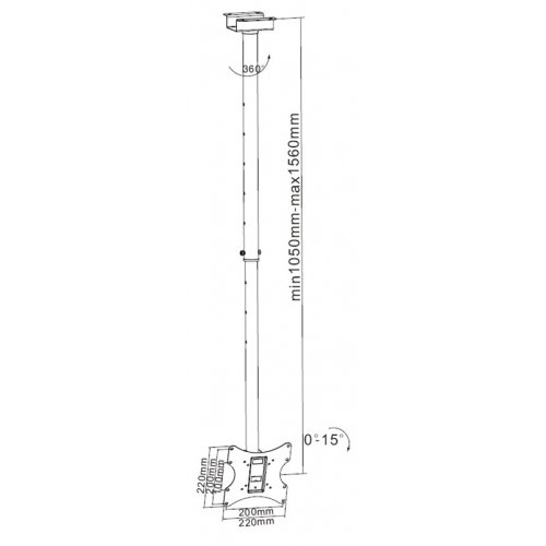 Βάση LCD-LED 23"- 42" οροφής PLB-CE1022-01 Brateck