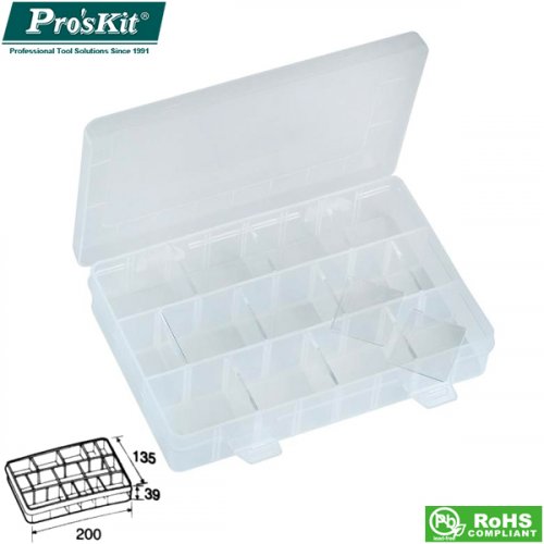 Κουτί πλαστικό με χωρίσματα 200x135x39mm 203-132E Pro'skit