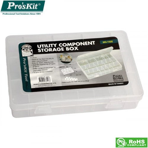Κουτί πλαστικό με χωρίσματα 200x135x39mm 203-132E Pro'skit
