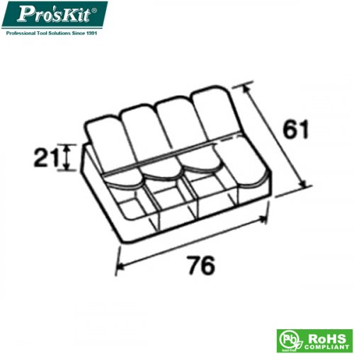 Κουτί πλαστικό με χωρίσματα 76x61x21mm 903-133S Pro'skit