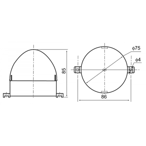 Φάρος μικρός LED strobe 24V DC 85x75mm μπλέ IP40 C-3072 CNTD