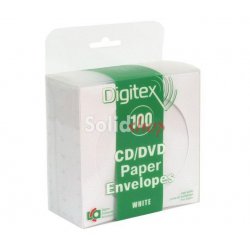 Θήκη Φακελάκι CD Χάρτινο Λευκό 100 Τεμάχια Digitex