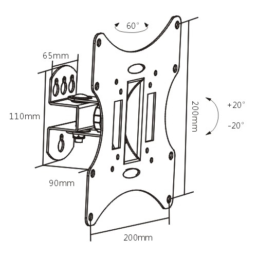 Βάση LCD σπαστή 10-42'' LCD-501A Brateck