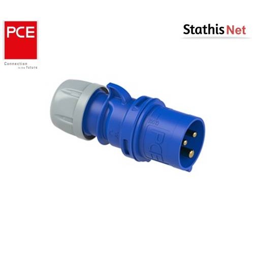 Φις ρεύματος βιομηχανικό αρσενικό 3pins 16A 230VAC IP44 013-6 PCE