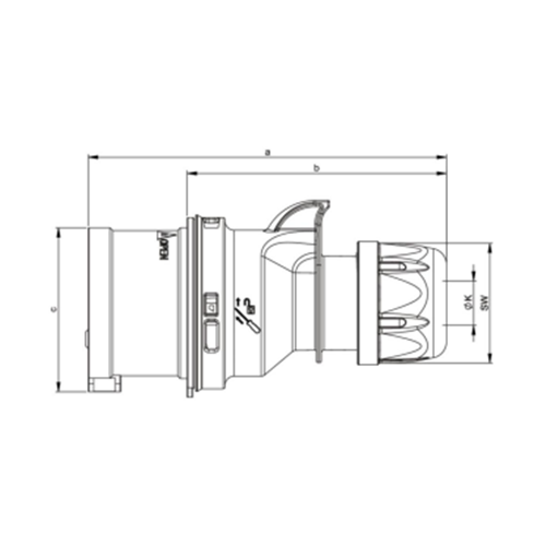 Φις ρεύματος βιομηχανικό αρσενικό 3pins 16A 230VAC IP44 013-6 PCE