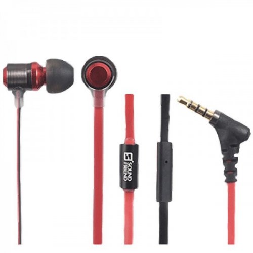 Ακουστικά Στερεοφωνικά Handsfree με Μικρόφωνο Κόκκινο - Μαύρο SF-SH301 Sound Friend