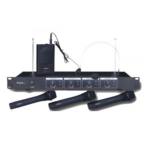 Ασύρματο σύστημα 4 μικροφώνων VHF4 Ibiza Sound