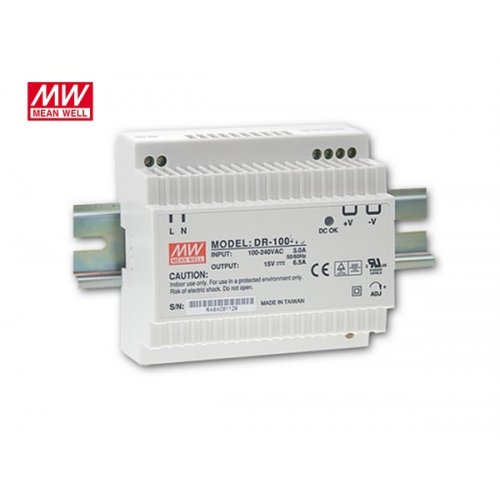 Τροφοδοτικό ράγας 230V IN -> OUT 12VDC 100W 7.5A DR100-12 Mean Well