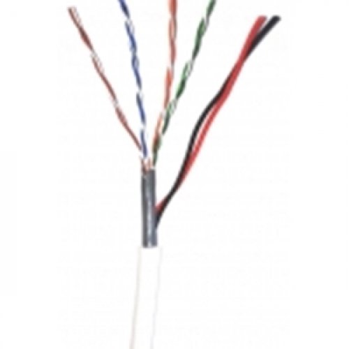 Καλώδιο δικτύου UTP CAT5e + 2x0.50mm 24AWG CCA στροφείο 305m λευκό ST-CC03 ANGA