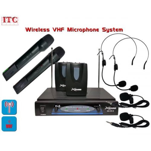 Ασύρματο σύστημα 2 μικροφώνων χειρός και 2 πέτου VHF XS-CS-6 ITC