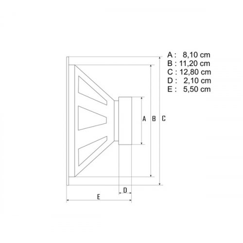 Μεγάφωνο woofer  5" 8Ω 100W SP-W130-PP SPHYNX