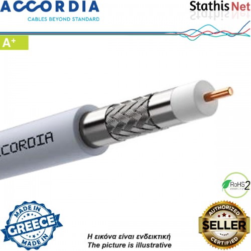Καλώδιο ομοαξονικό 75ohm A+ Vector Sat+ 120 γκρί ACCORDIA