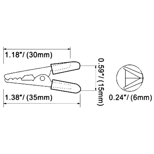 Κροκοδειλάκι μεσαίο 3Α 48mm AT-0005 μαύρο KRODE