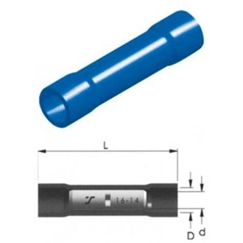 Ακροδέκτης σύνδεσμος μπλε θηλυκός με μόνωση 2.5mm BC2V LNG
