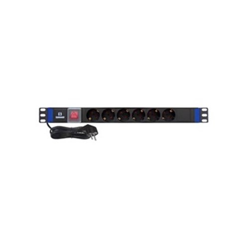 Πολύπριζο rack 19'' 1U 6 θέσεων με διακόπτη 4000W 16A Safewell