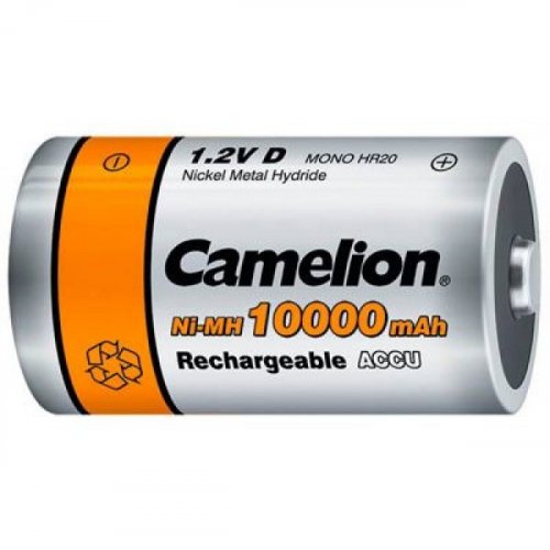 Μπαταρία επαναφορτιζόμενη 1.2V R20 D 10000mAh Νi-Mh BL2pcs ACCU Camelion