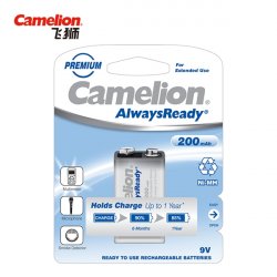 Μπαταρία επαναφορτιζόμενη 9V 6LF22 200mAh Νi-Mh BL1pc Always Ready Camelion