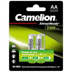 Μπαταρία επαναφορτιζόμενη 1.2V R06 AA 2300mAh Νi-Mh Always Ready BL2pcs Camelion