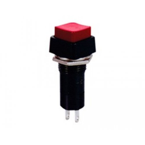 Διακόπτης μπουτόν push Off Ø12 3A 250V 2P τετράγωνος κόκκινος χωρίς λυχνία PB303C