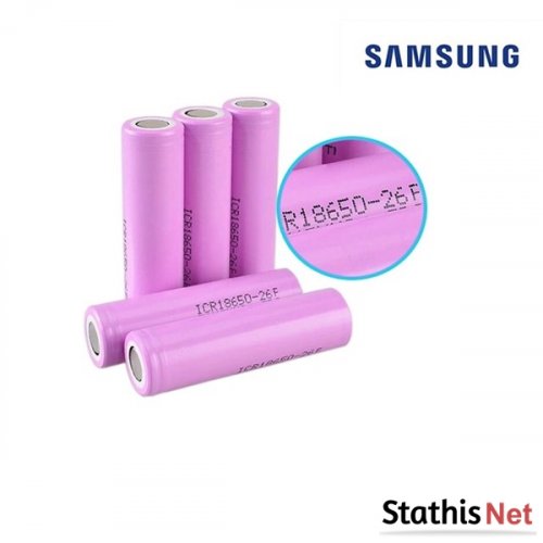 Μπαταρία Λιθίου 3.7V 18650 2600mAh Li-Ion Icr 18650J-25R Samsung