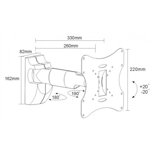 Βάση LCD-LED 23"- 42'' LCD-502A μαύρη Brateck