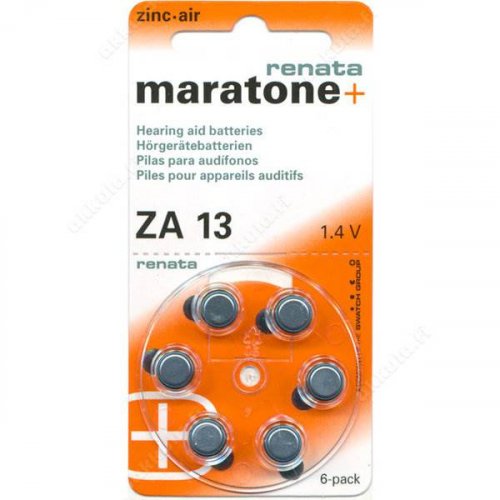 Μπαταρία ακουστικών βαρηκοϊας 1.4V ZA 13 BL6pcs Maratone+  Renata