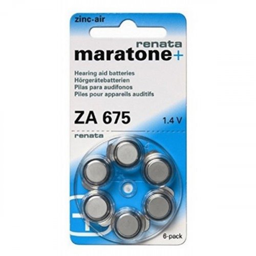 Μπαταρία ακουστικών βαρηκοϊας 1.4V ZA 675 BL6pcs Maratone+ Renata