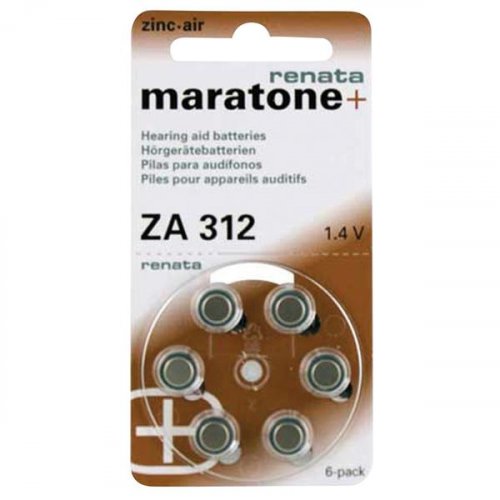 Μπαταρία ακουστικών βαρηκοϊας 1.4V ZA 312 BL6pcs Maratone+ Renata