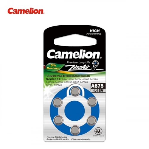 Μπαταρία ακουστικών βαρηκοϊας 1.4V Α675 BL6pcs Camelion