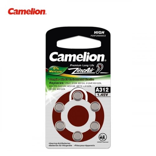 Μπαταρία ακουστικών βαρηκοϊας 1.4V Α312 BL6pcs Camelion