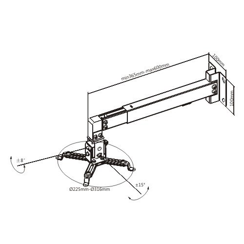 Βάση Projector Τοίχου PRB-2W Brateck