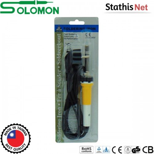 Κολλητήρι απλό 30W 230V κίτρινο - γκρι SR-968 Solomon