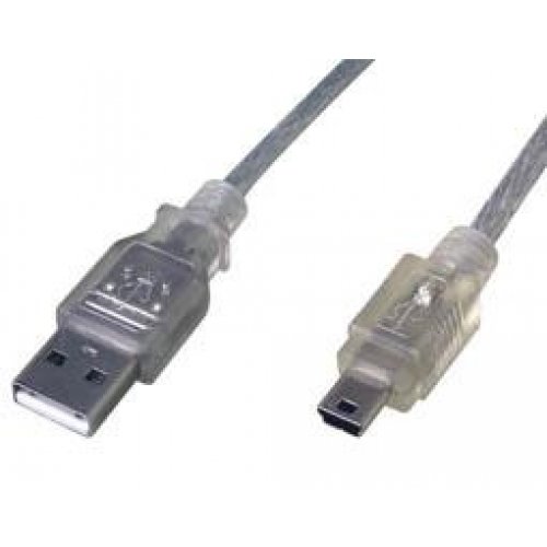 Καλώδιο USB 2.0 -> 5pin 2m διάφανο ασημί CMP