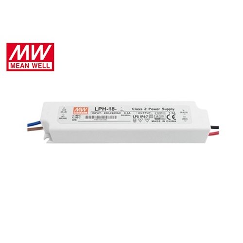 Τροφοδοτικό Led 230V IN -> OUT 12VDC 18W 1.5A IP67 LPH18-12 Mean Well