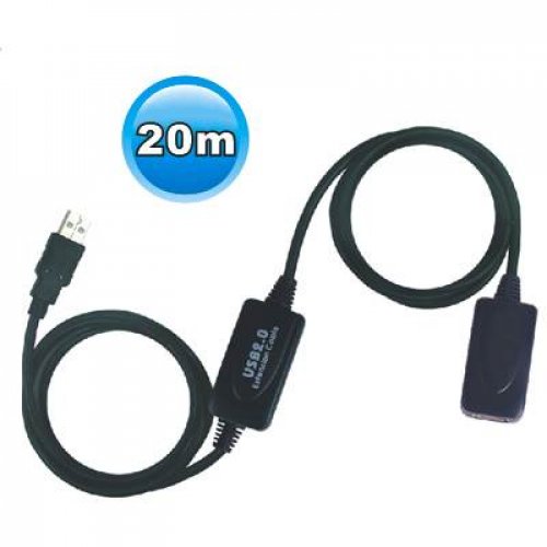 Καλώδιο USB 2.0 A αρσενικό -> A θηλυκό 20m προέκταση + ενίσχυση VE726 Viewcon
