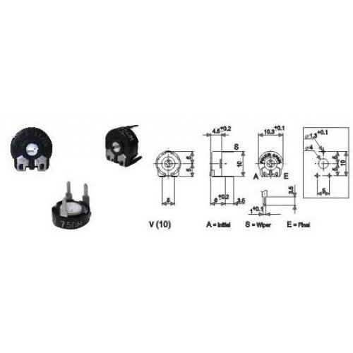 Trimmer μικρό οριζόντιο κλειστό PT10 LV 220 ohm PIHER