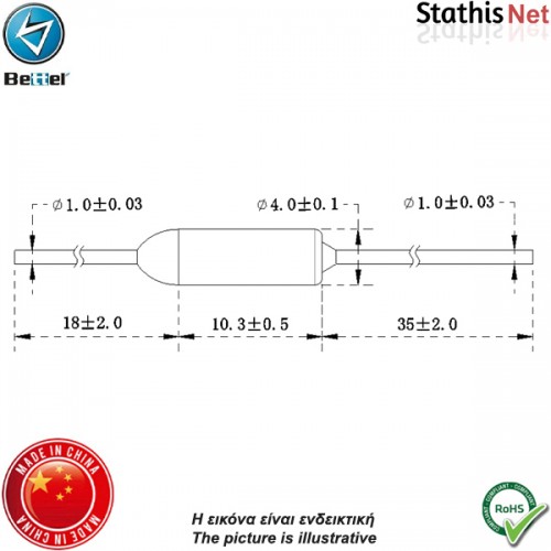 Ασφάλεια θερμική 250V 10A 229°C BTT010229 Better