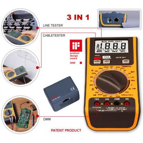 Πολύμετρο ψηφιακό με Lan tester VA16 V&A