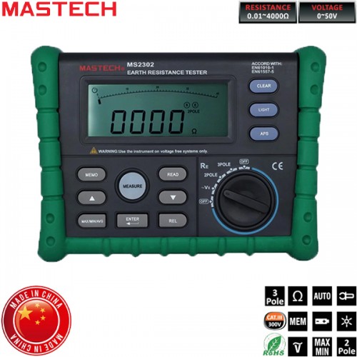 Γειωσόμετρο ψηφιακό με αναλογική μπάρα MS2302 Mastech MGL/C