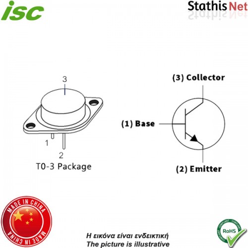 Transistor power PNP 120V 15A 180W TO-3,(TO-204) MJ15016 iscsemi / inchange
