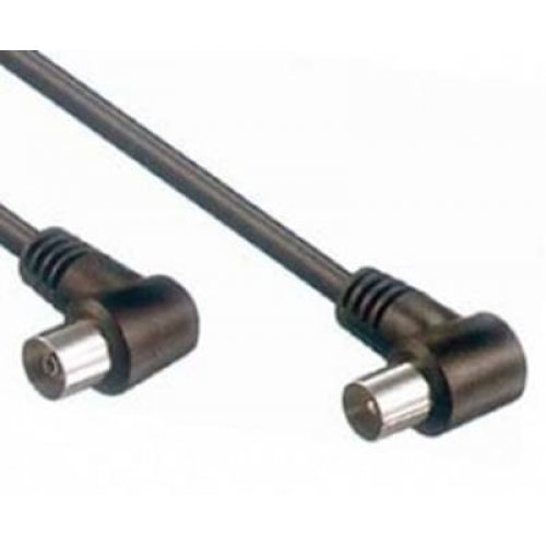 Καλώδιο RF TV αρσενικό -> θηλυκό 5m μαύρο γωνία AV110-06N Lancom