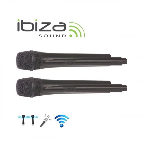 Ασύρματο σύστημα 2 μικροφώνων χειρός 2 συχνοτήτων UHF20 Ibiza Sound