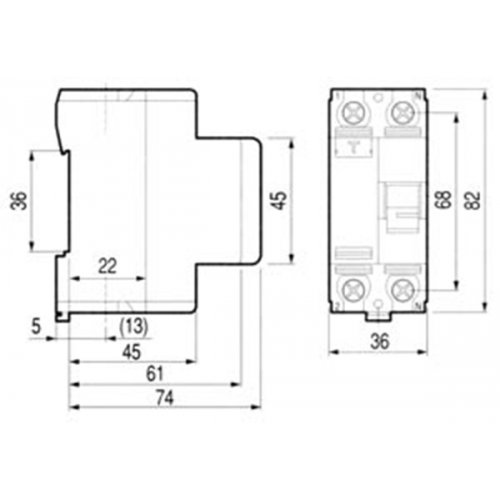 Relay διαφυγής RKN 1P+N 32A 30mA 06220106R0 LS