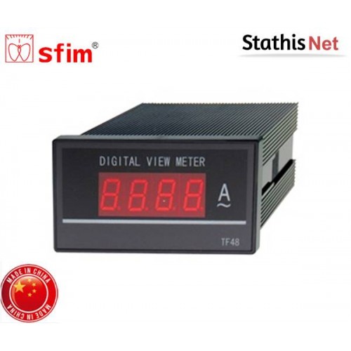 Όργανο πίνακος AC αμπερόμετρο ψηφιακό 96x48mm 1000/5A μέσω μετασχηματιστή TF48 SFIM