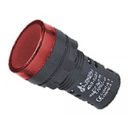 Ενδεικτική λυχνία βιδωτή κόκκινη Φ22 χωρίς καλώδιο με Led 110V AC-DC AD127-22DS