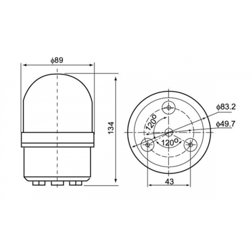 Φάρος μικρός LED strobe 12V DC περιστρεφόμενος 89x134mm μπλε IP40 C-1081 CNTD