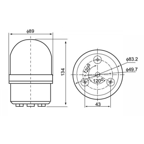 Φάρος μικρός LED strobe 12V DC περιστρεφόμενος 89x134mm πράσινος IP40 C-1081 CNTD
