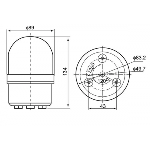 Φάρος μικρός LED strobe 230V AC περιστρεφόμενος 89x134mm κόκκινος IP40 C-1081 CNTD