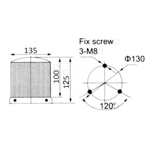 Φάρος μεσαίος LED strobe περιστρεφόμενος 12V DC 135x125mm κόκκινος IP40 C-400 CNTD